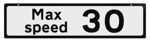 Supplementary Plate for Cone Signs - Max Speed 30 (4308451295266)