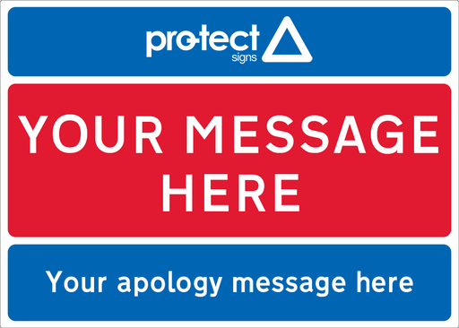 Red/White/Blue - Apology Sign - 600x450mm (4098318139426)