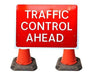 1050x750mm Cone Sign - Traffic Control Ahead - 7001.15 (4308349780002)