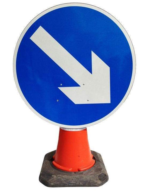 Circle Cone Sign - Directional Arrow Right - 610 (4298912301090)