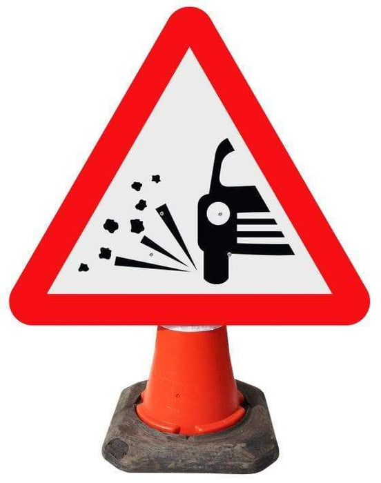 Triangle Cone Sign - Loose Chippings on Road Ahead - 7009 (4298894540834)