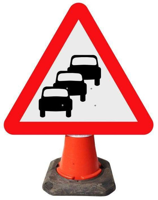 Triangle Cone Sign - Traffic Queues Likely on Road Ahead - 584 (4298896474146)