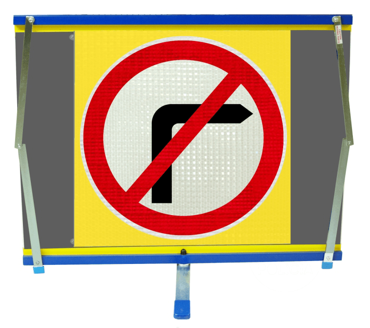 F2 Flexible Fold-Away Sign - No Right Turn - Protect Signs