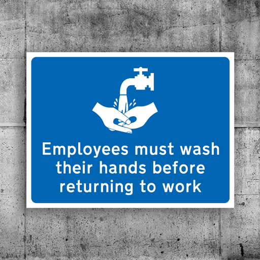 Employees must wash hands - Protect Signs